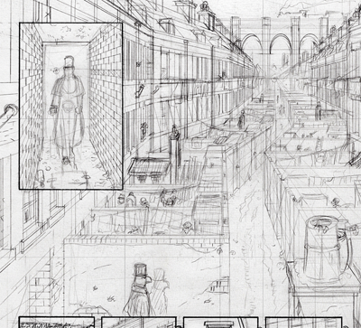 The Casebook of Stamford Hawksmoor page 68 panel 1 pencils