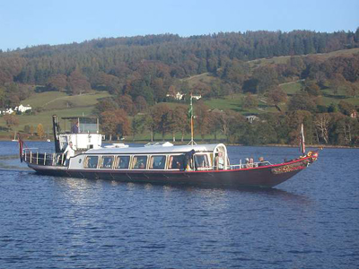 The boat is based on the steam yacht Gondola, which really does ferry people around Coniston.