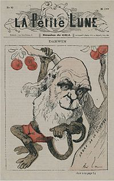 In the world of Grandville, Darwin was a chimp, often caricatured as such in real life.