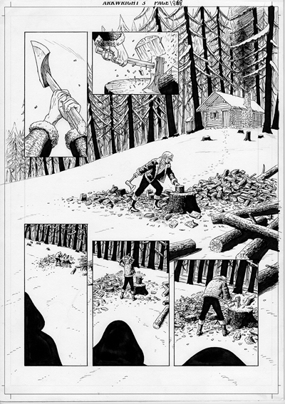 The Legend of Luther Arkwright page 192 - Ink on paper, 29.7 x 42cm - £500