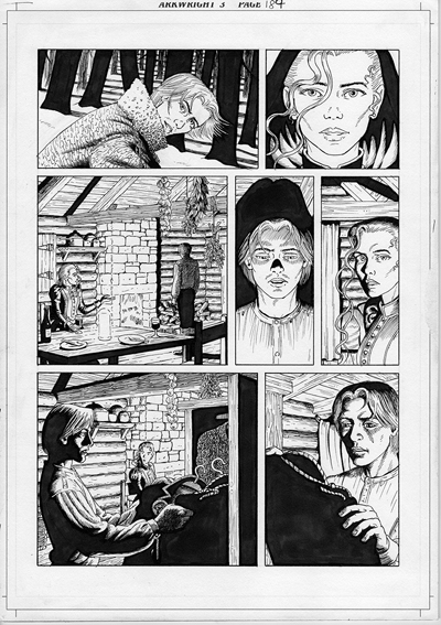 The Legend of Luther Arkwright page 193 - Ink on paper, 29.7 x 42cm -  £450